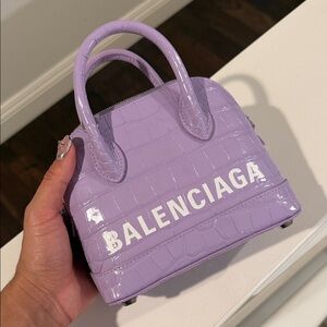 Balenciaga Purple Croc Mini Bag